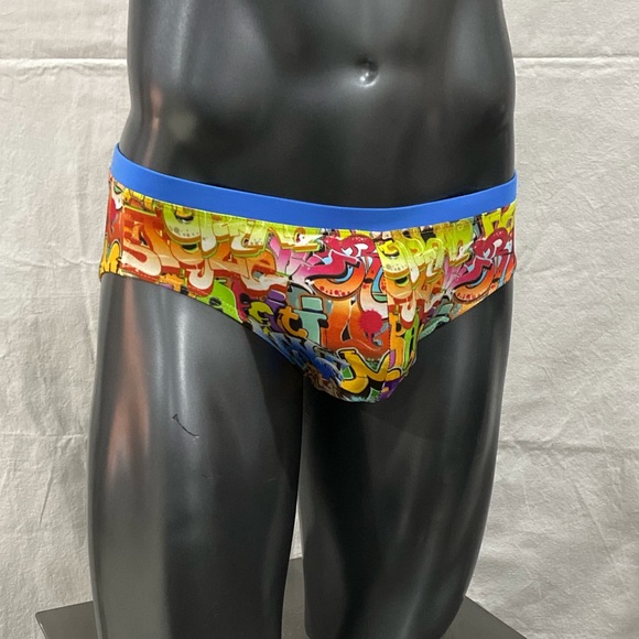 Men’s graffiti print swimwear - Picture 2 of 7